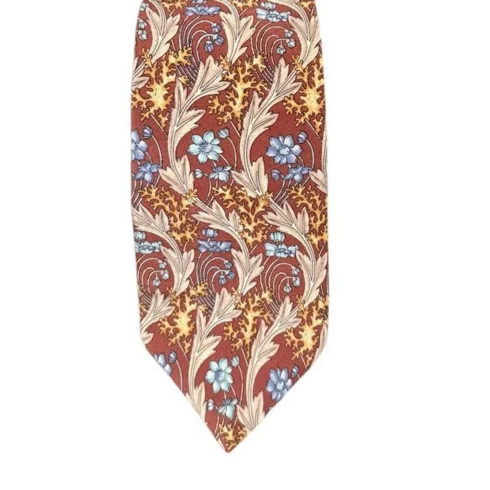 Bill Blass Vintage Floral Silk Tie Professional Career Office Gentlemen